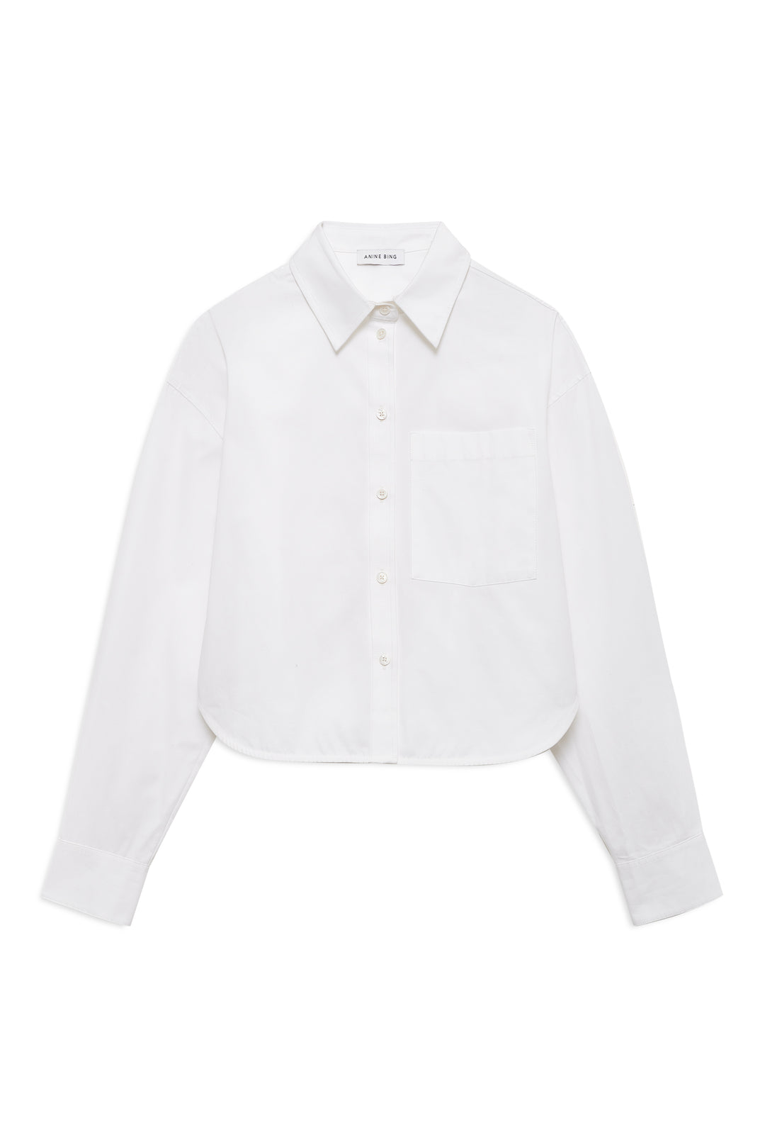 ANINE BING - Scott Cropped Shirt in White