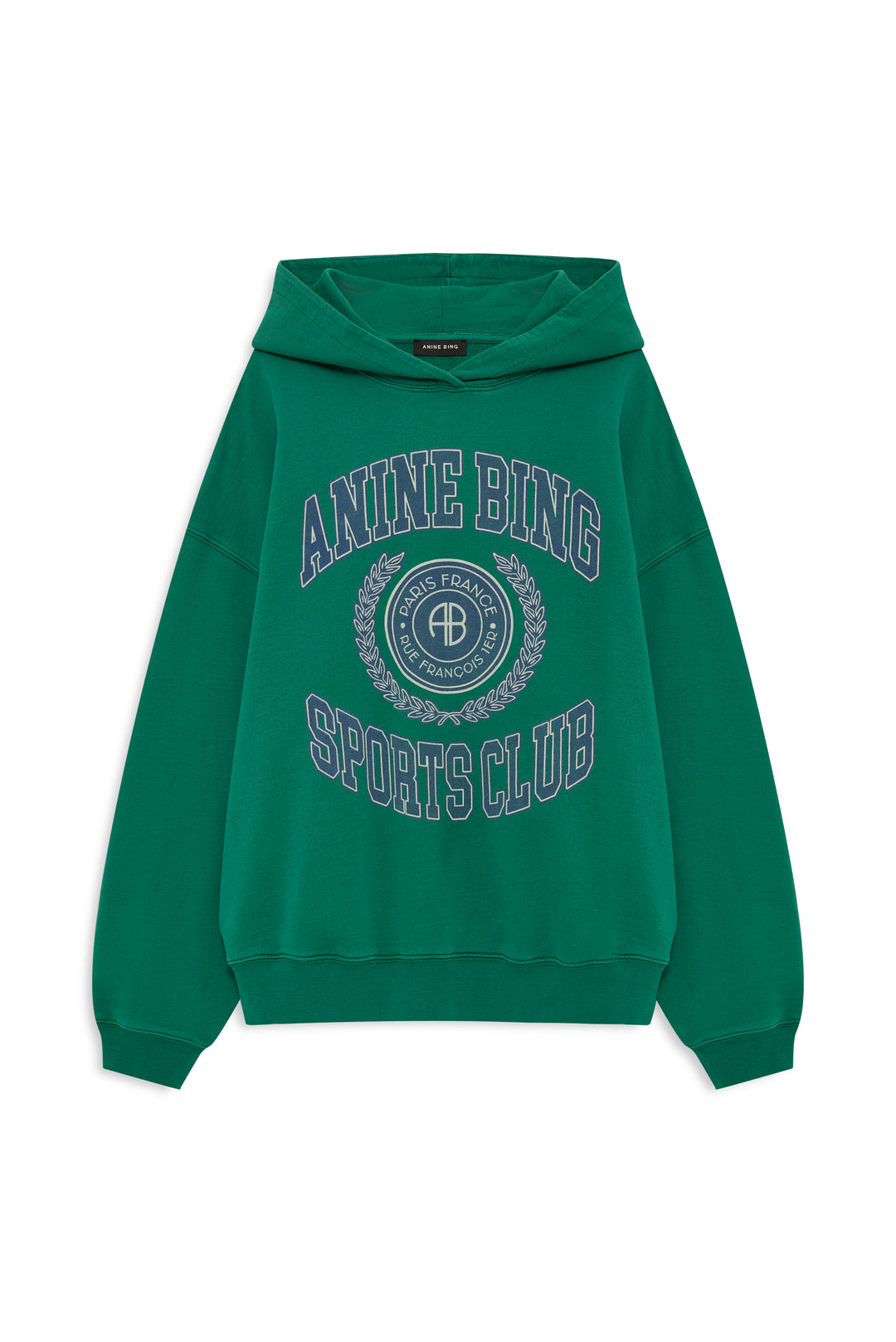 ANINE BING - Harvey No Pocket Sweatshirt in Collegiate Green Graphic Sweatshirt