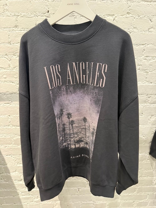ANINE BING - Miles Sweatshirt Los Angles in Vintage Black Sweatshirts