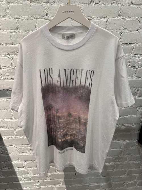 ANINE BING - Cade Tee Los Angeles in White T-Shirts
