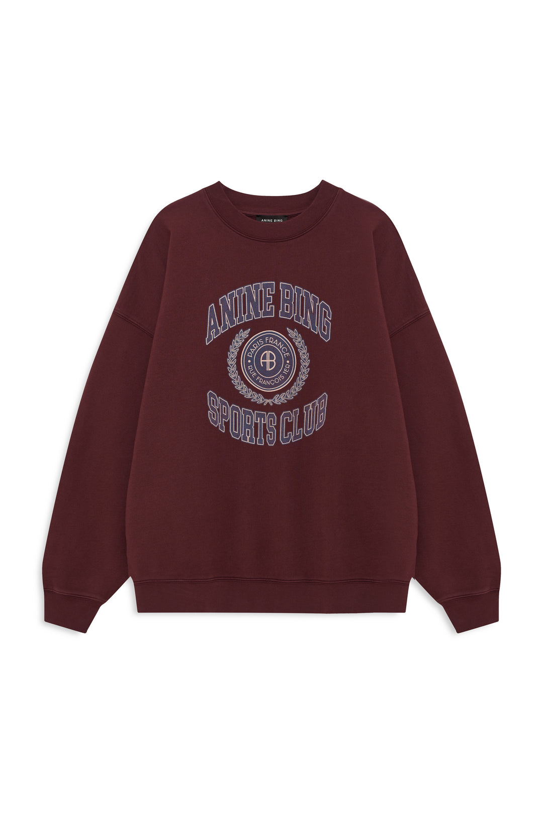 ANINE BING - Miles Sweatshirt Collegiate in Burgundy Sweatshirts