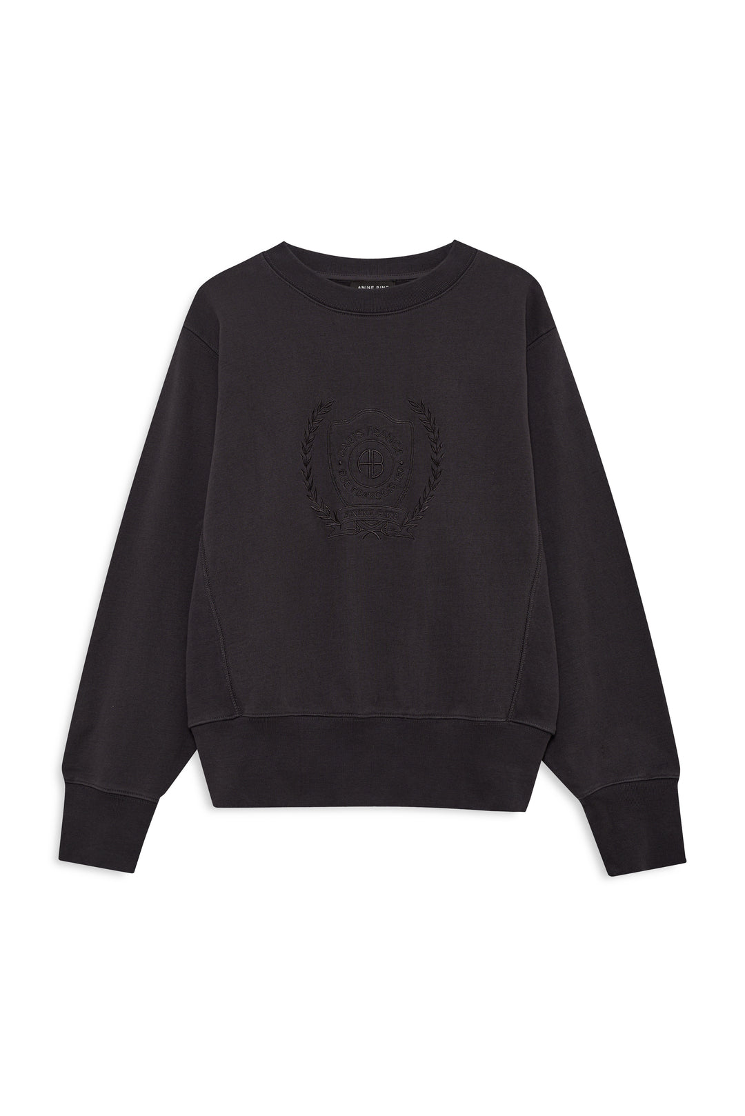 ANINE BING - Harry Shrunken Signet Sweatshirt in Black Sweatshirts