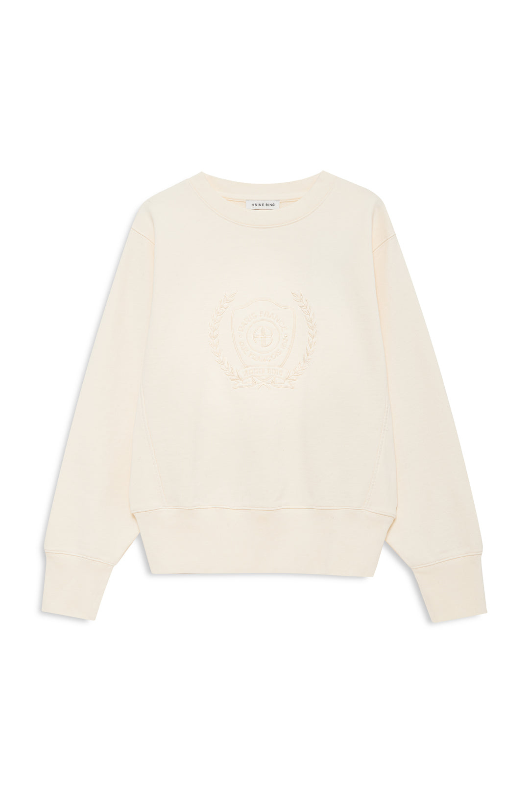 ANINE BING - Harry Shrunken Signet Sweatshirt in Ecru Sweatshirts