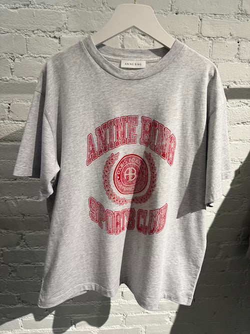 ANINE BING - Cade Tee Collegiate in Grey T-Shirts