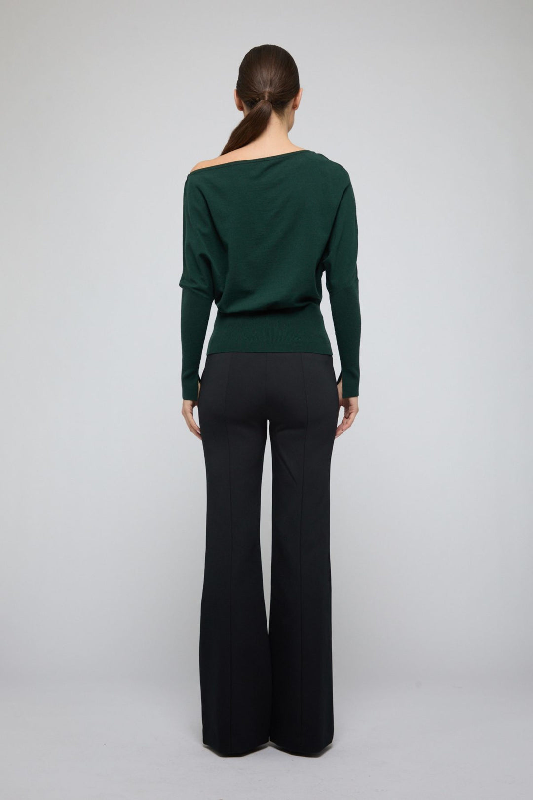 SIMKHAI - Lavina Draped Sweater in Everglade