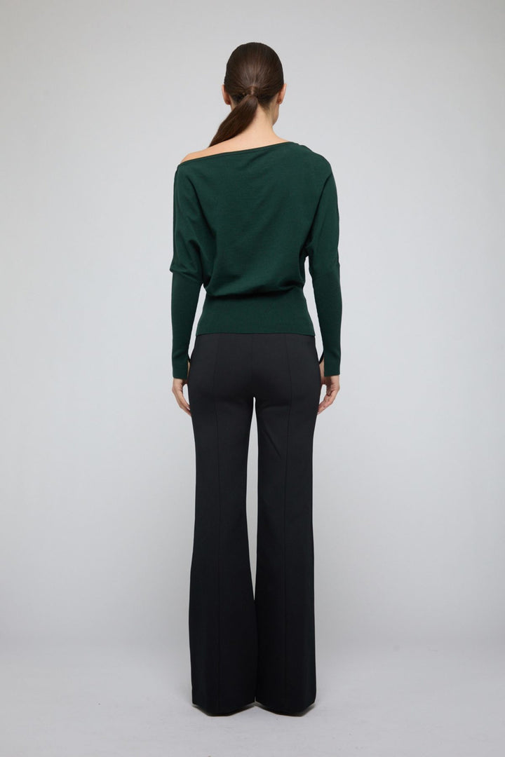 SIMKHAI - Lavina Draped Sweater in Everglade