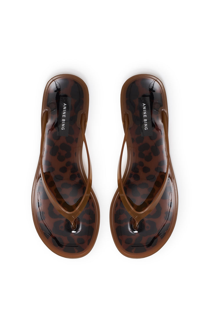 ANINE BING - Clem Flip Flops in Leopard