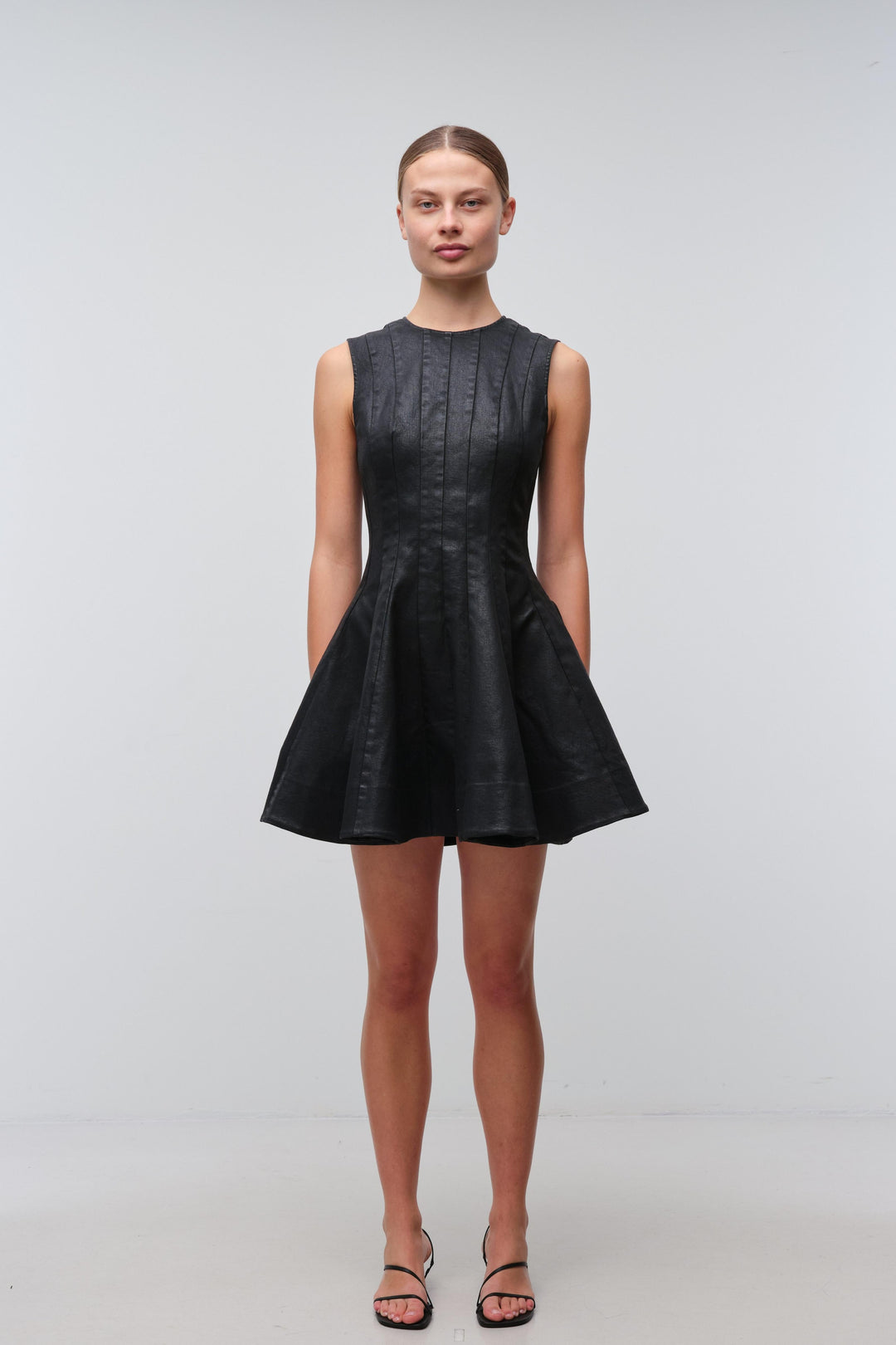 SIMKHAI - Delfie Mini Dress in Coated Black