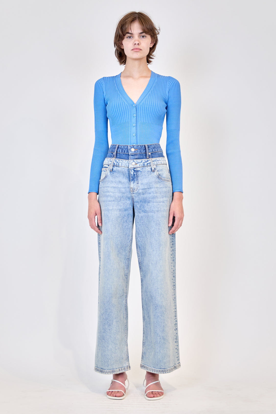 SIMKHAI - Ailany Shrunken Cardigan in Blue Hydrangea