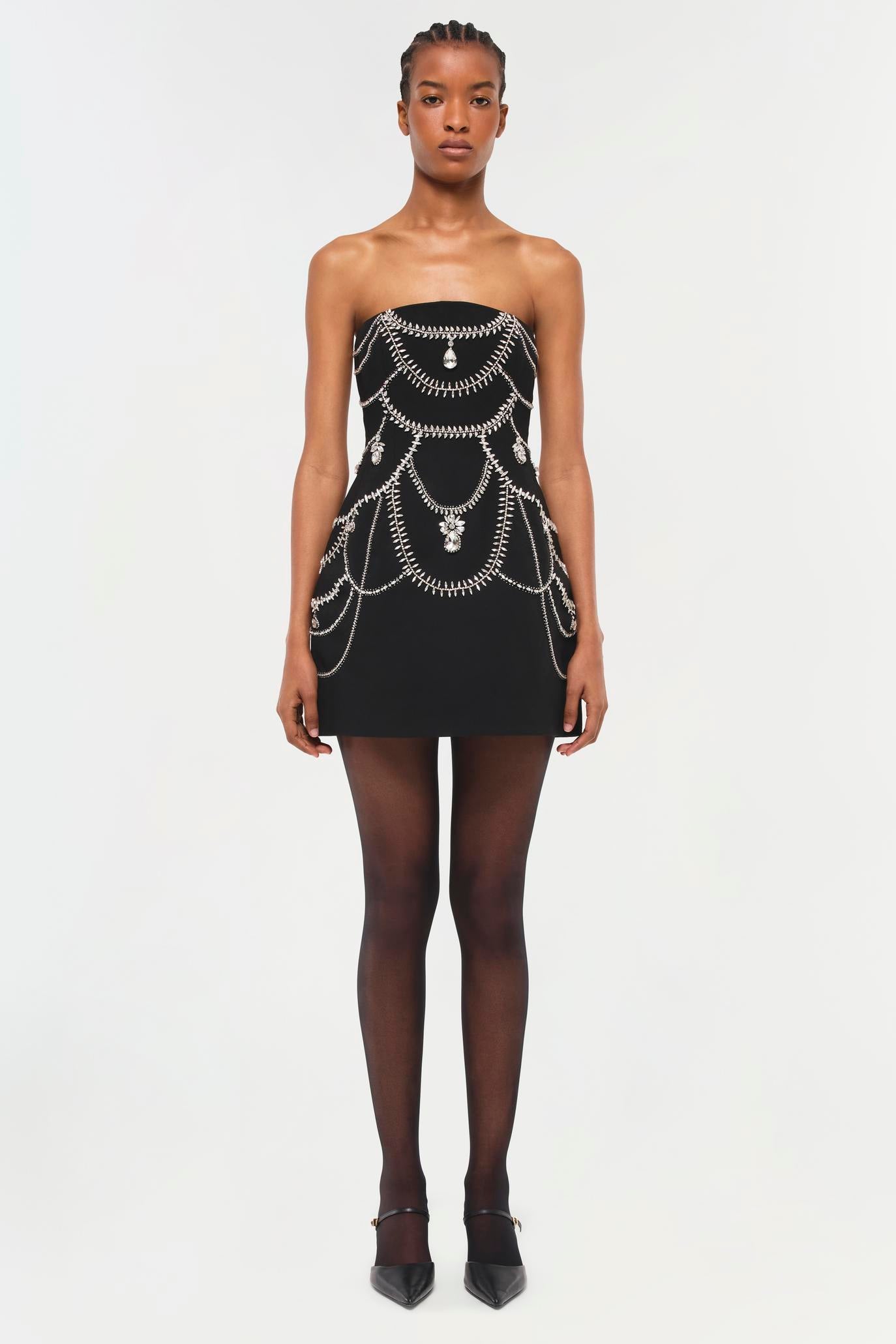SIMKHAI - Arta Bustier Mini Dress in Black – Blond Genius