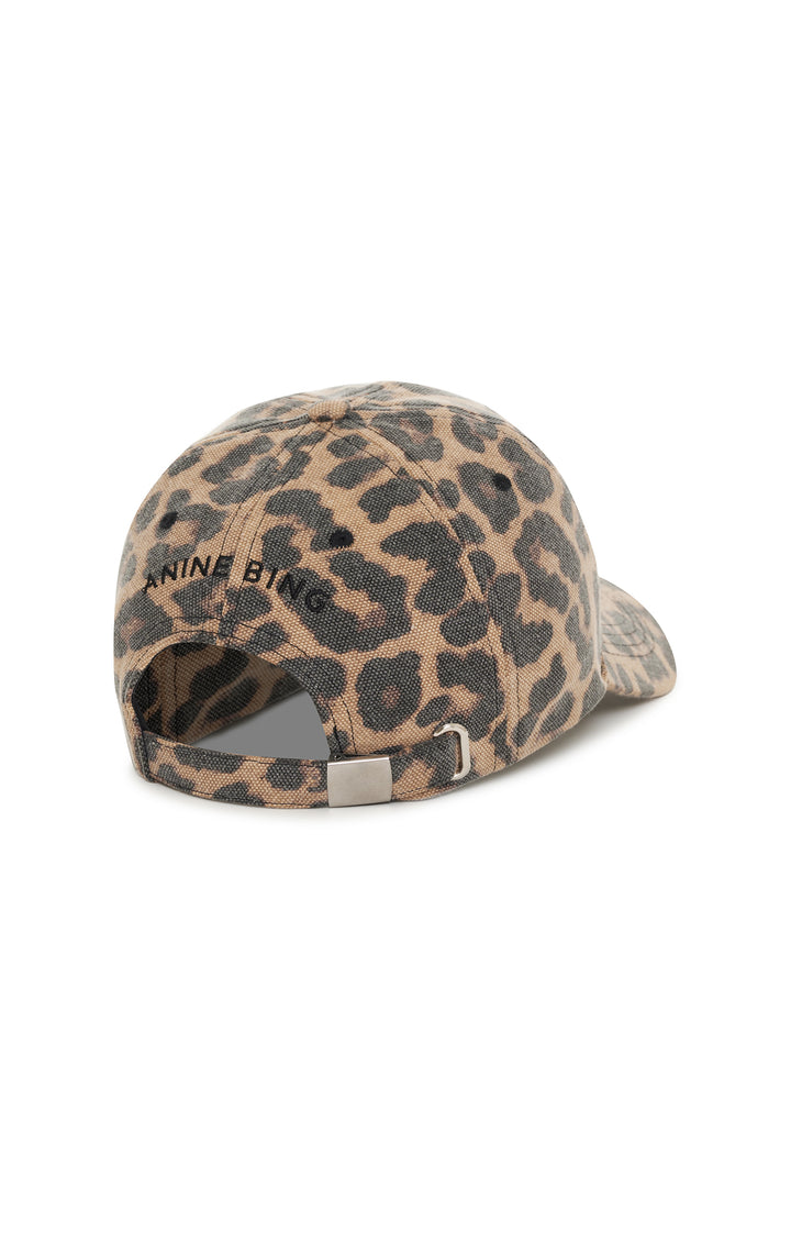 ANINE BING - Jeremy Baseball Cap Black and Brown Leopard