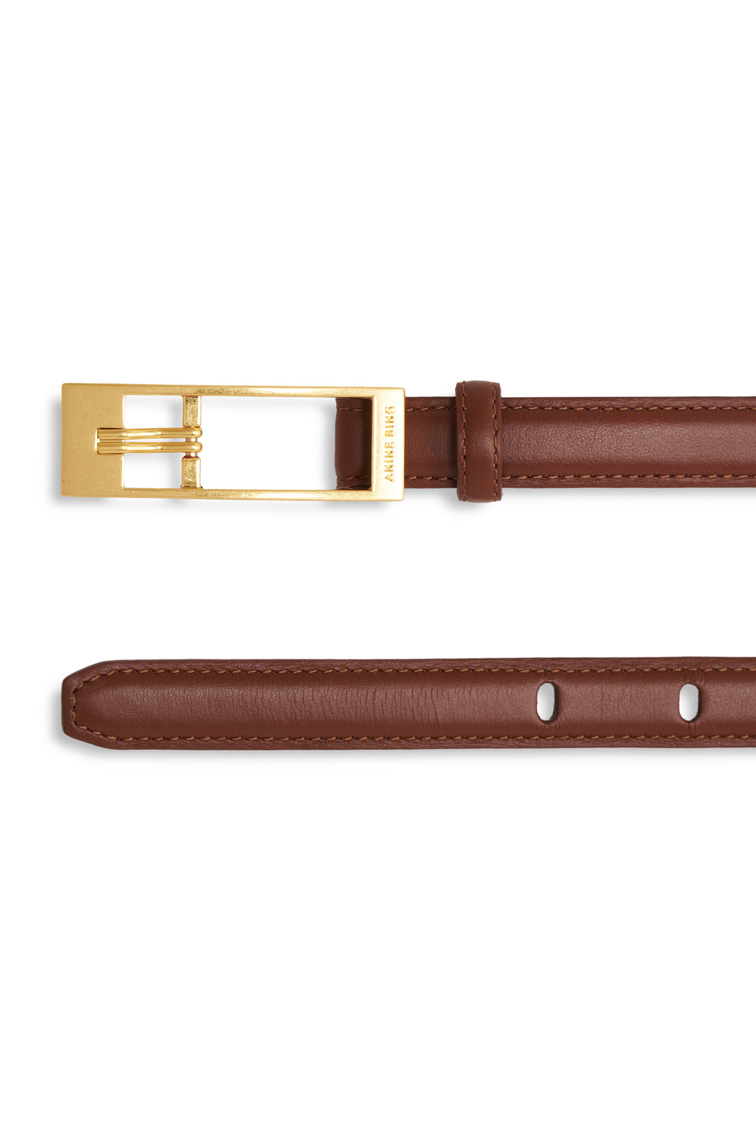ANINE BING - Elly Belt Smooth Leather in Chestnut