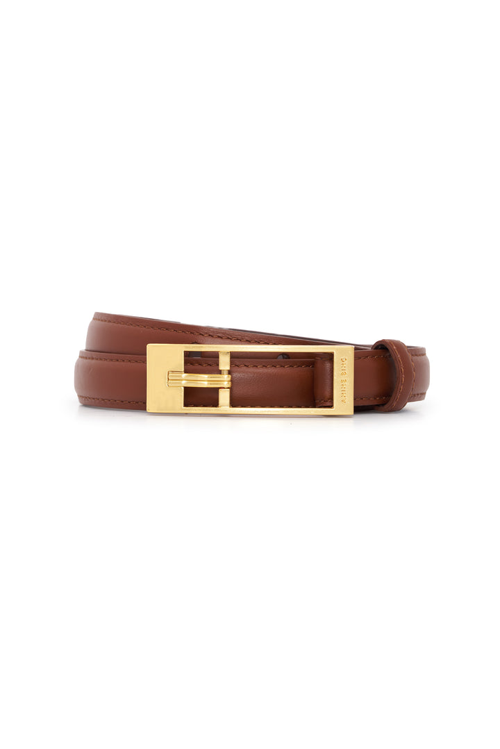 ANINE BING - Elly Belt Smooth Leather in Chestnut