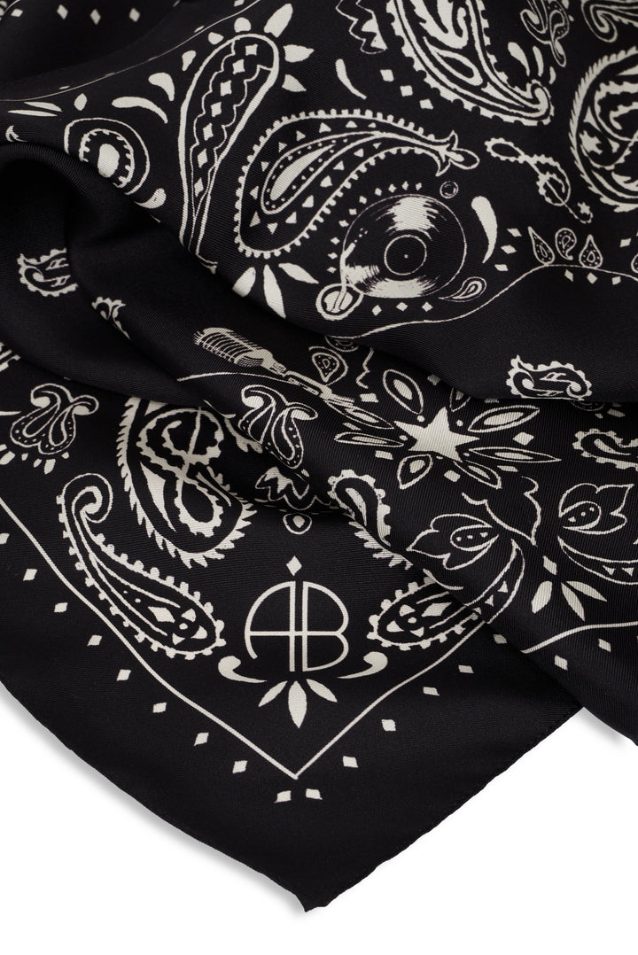 ANINE BING - Large York Scarf Bandana in Black