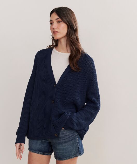 JENNI KAYNE - Cotton Cocoon Cardigan in Navy Sweaters