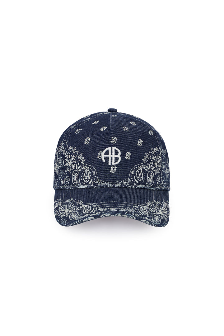 ANINE BING - Jeremy Baseball Cap Denim Bandana in Ink Blue