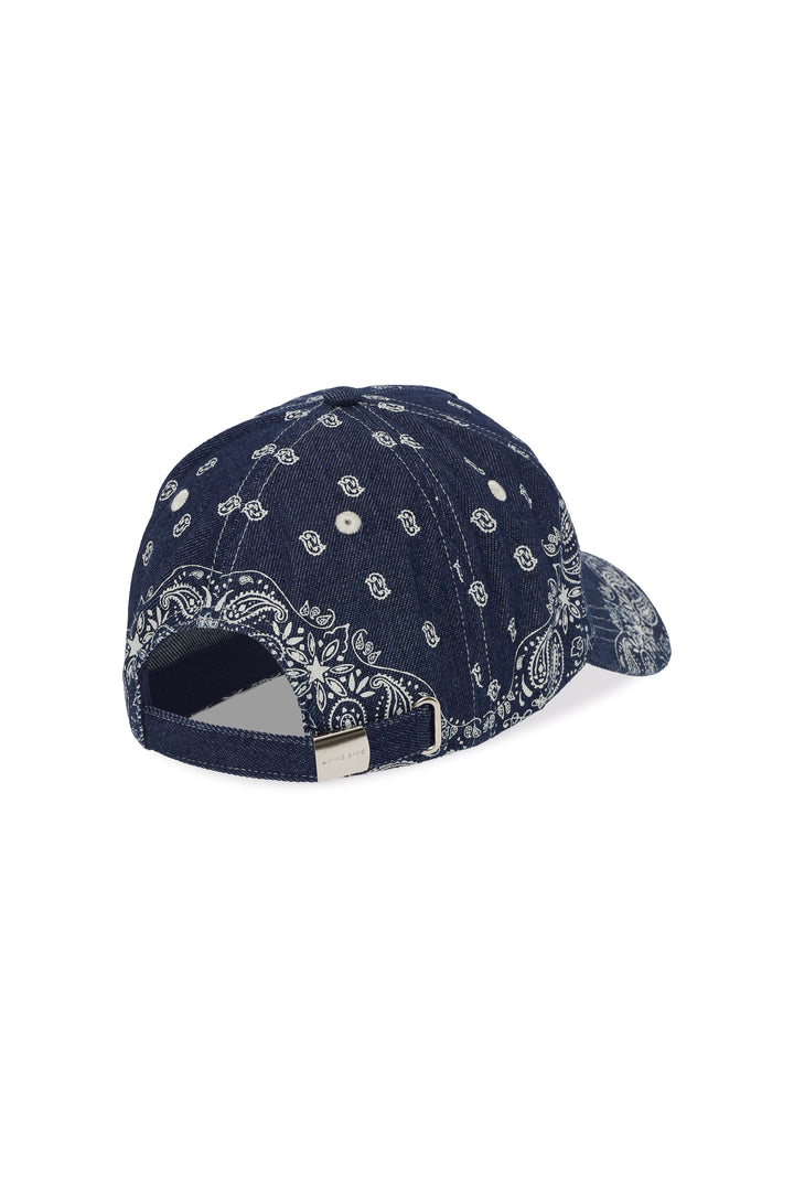 ANINE BING - Jeremy Baseball Cap Denim Bandana in Ink Blue