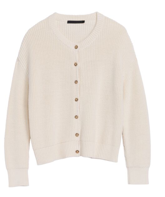 JENNI KAYNE - Cotton Hayes Crewneck Cardigan in Ivory