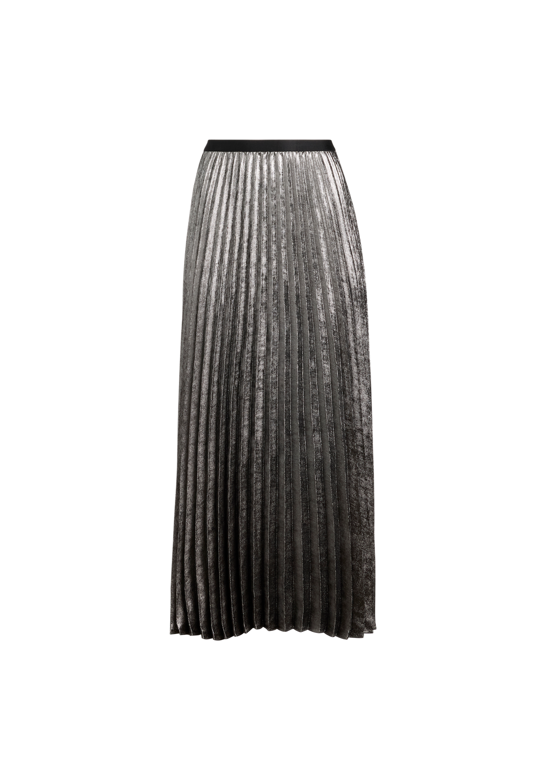 JENNI KAYNE - Pleated Skirt in Silver Lame