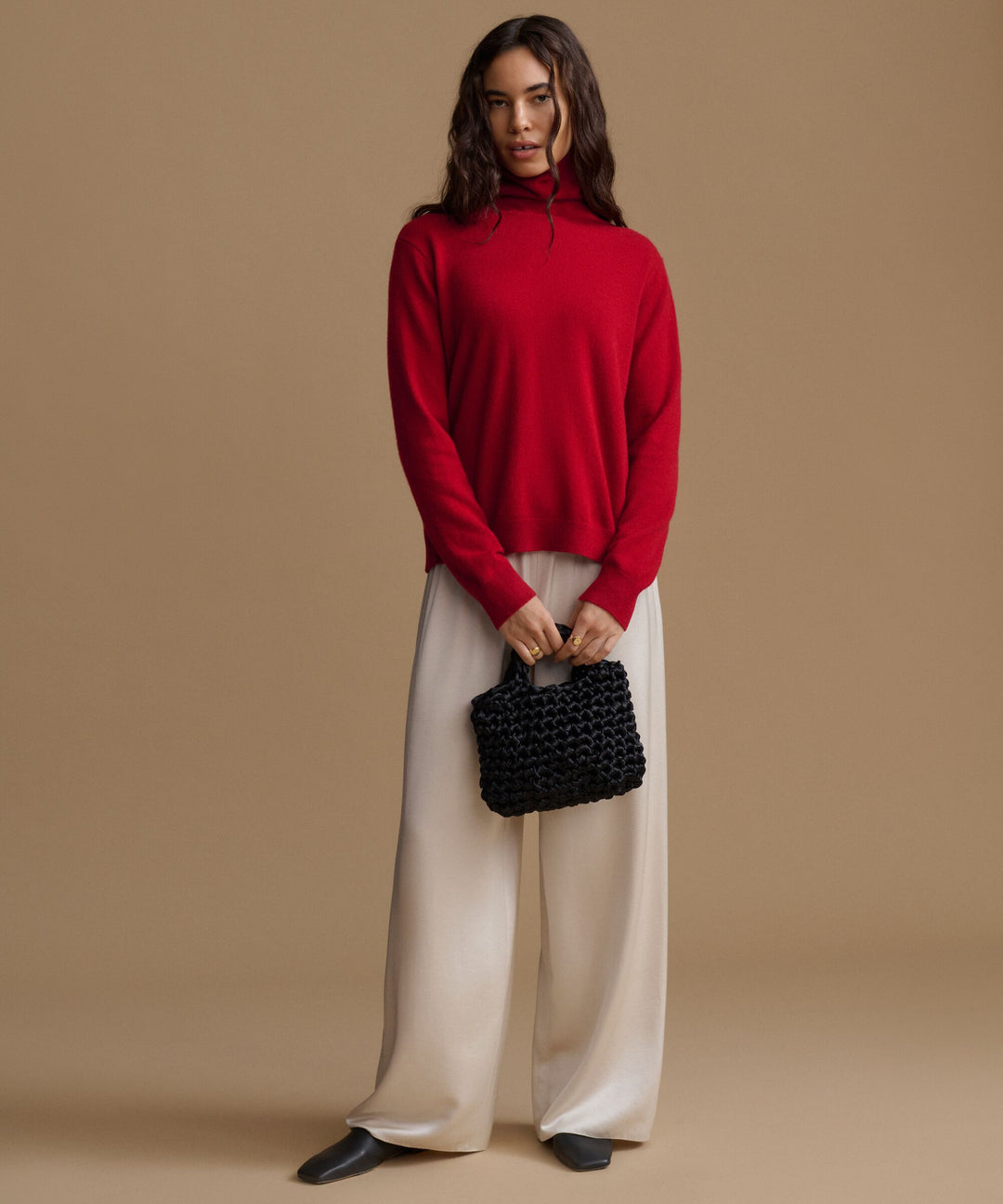 JENNI KAYNE - Flynn Cashmere Turtleneck in Crimson