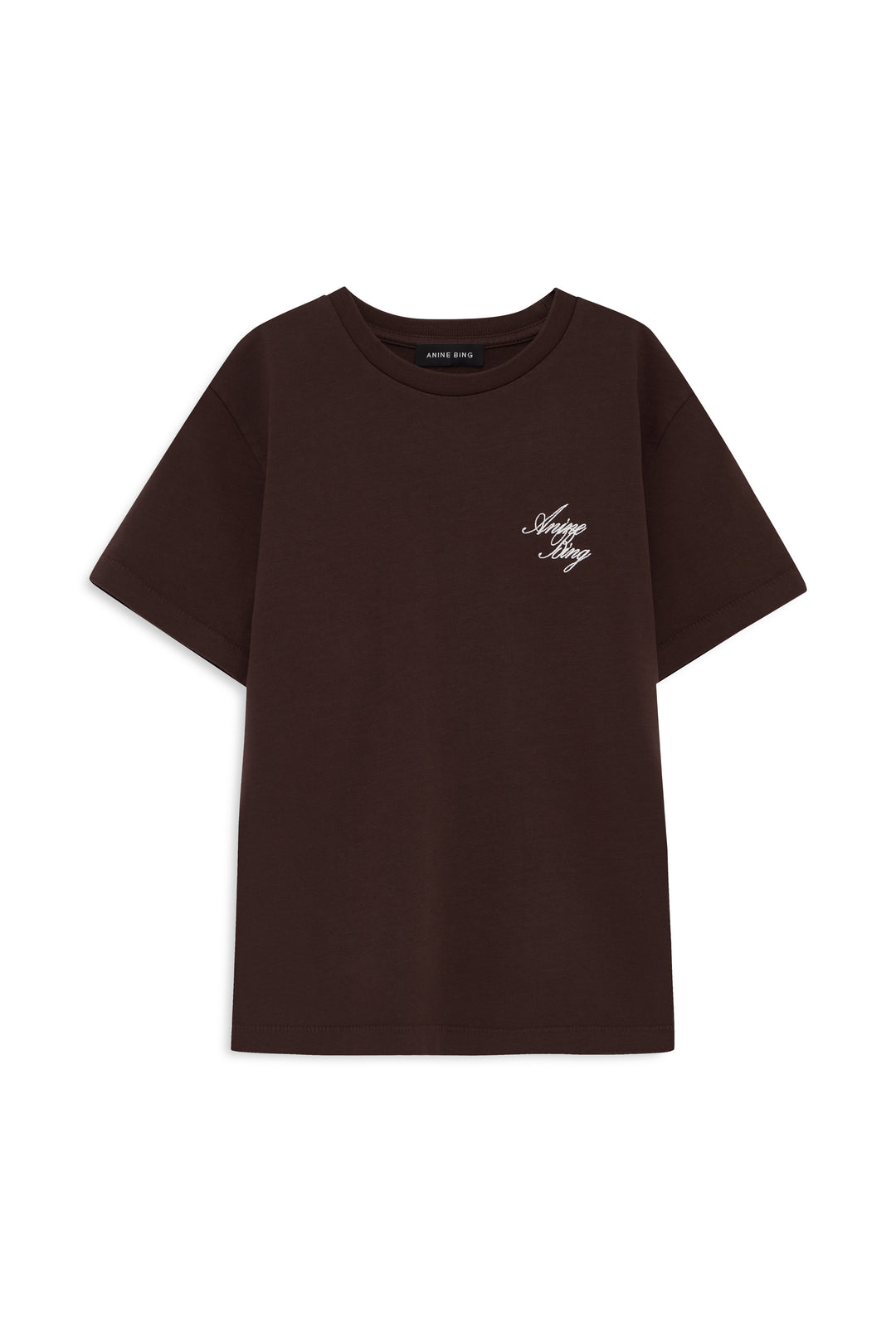 ANINE BING - Shelley Tee Monogram in Chocolate Brown