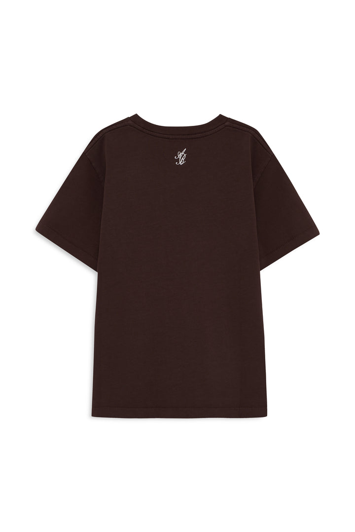 ANINE BING - Shelley Tee Monogram in Chocolate Brown
