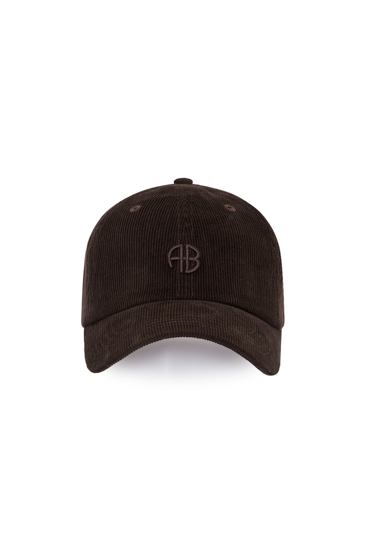 ANINE BING - Jeremy Baseball Cap AB Corduroy in Dark Brown