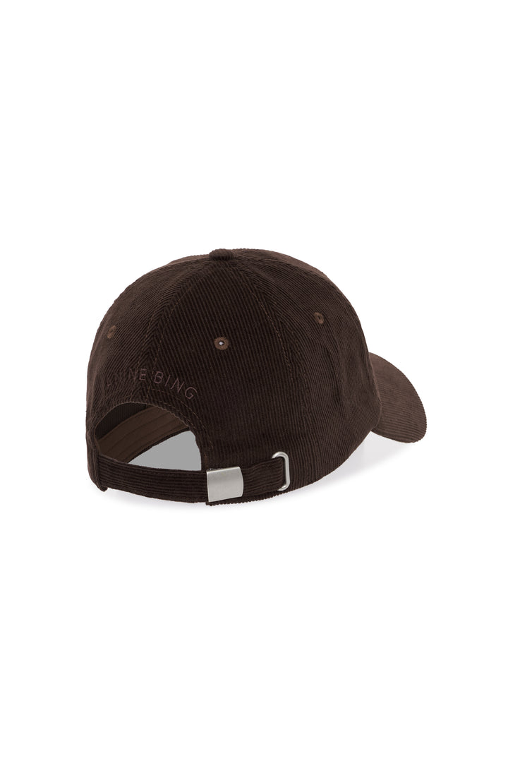 ANINE BING - Jeremy Baseball Cap AB Corduroy in Dark Brown