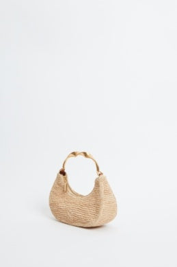 Simkhai - Nixi Twist Handle Raffia Hobo in Natural