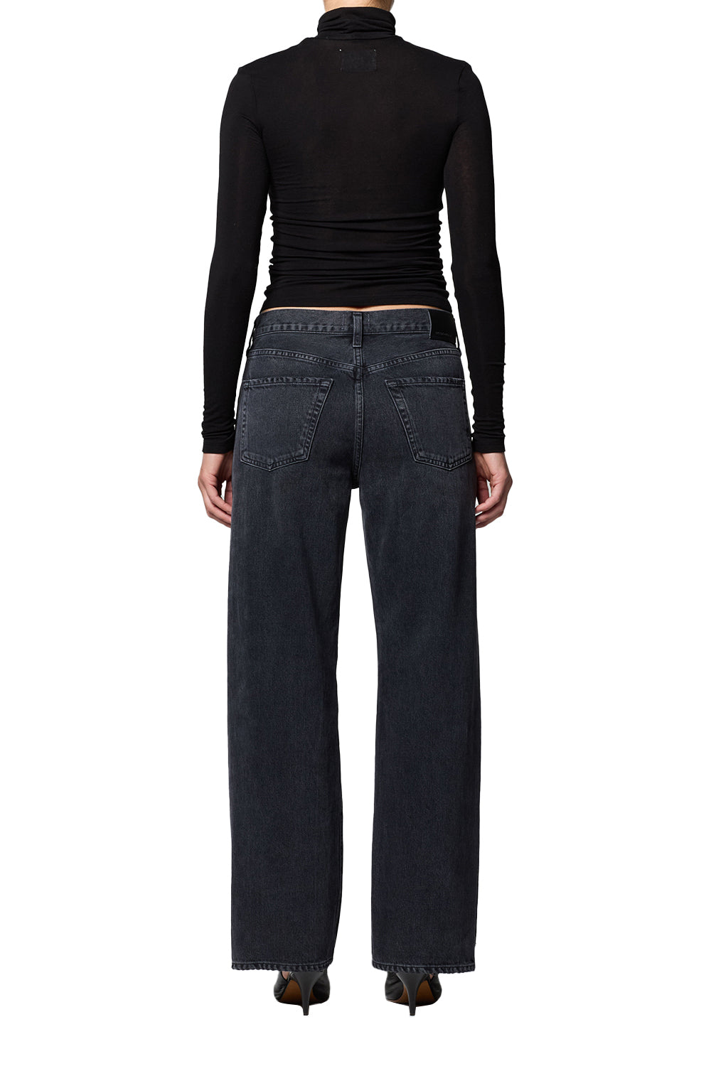 CITIZENS OF HUMANITY - Lindz Easy Straight with Tuxedo Stripe in Kuro Jeans
