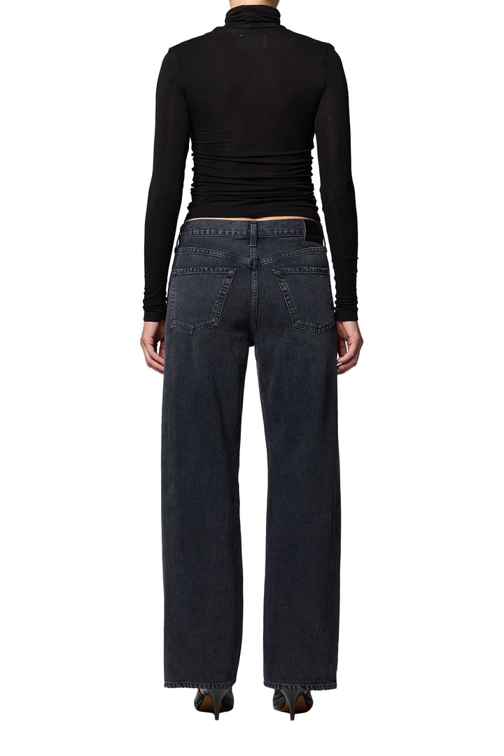CITIZENS OF HUMANITY - Lindz Easy Straight with Tuxedo Stripe in Kuro Jeans