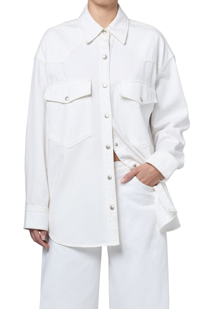 AGOLDE - Lotta Western Shirt in Milkshake