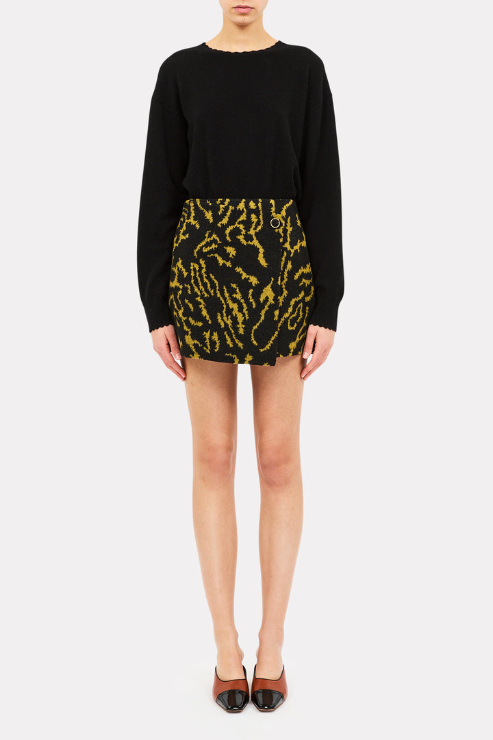 ULLA JOHNSON - Leyla Wool Mini Skirt in Amber SKIRTS