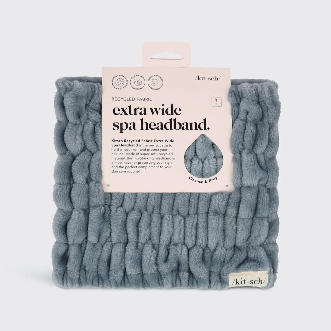 Kitsch - Extra Wide Spa Headband in Misty Blue