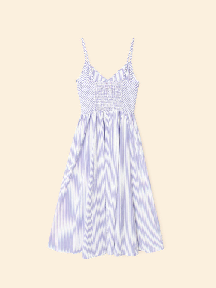 XiRENA - Bardot Dress in Blue Aggie Dress