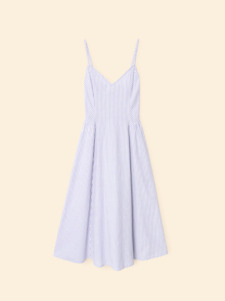 XiRENA - Bardot Dress in Blue Aggie Dress
