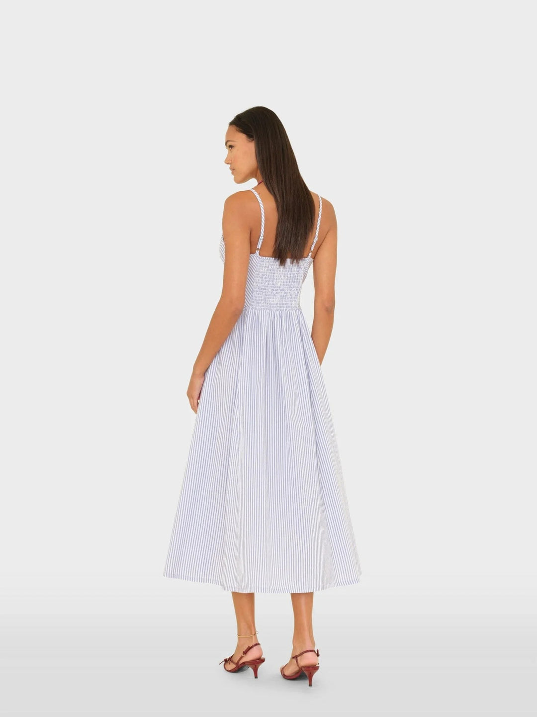 XiRENA - Bardot Dress in Blue Aggie Dress