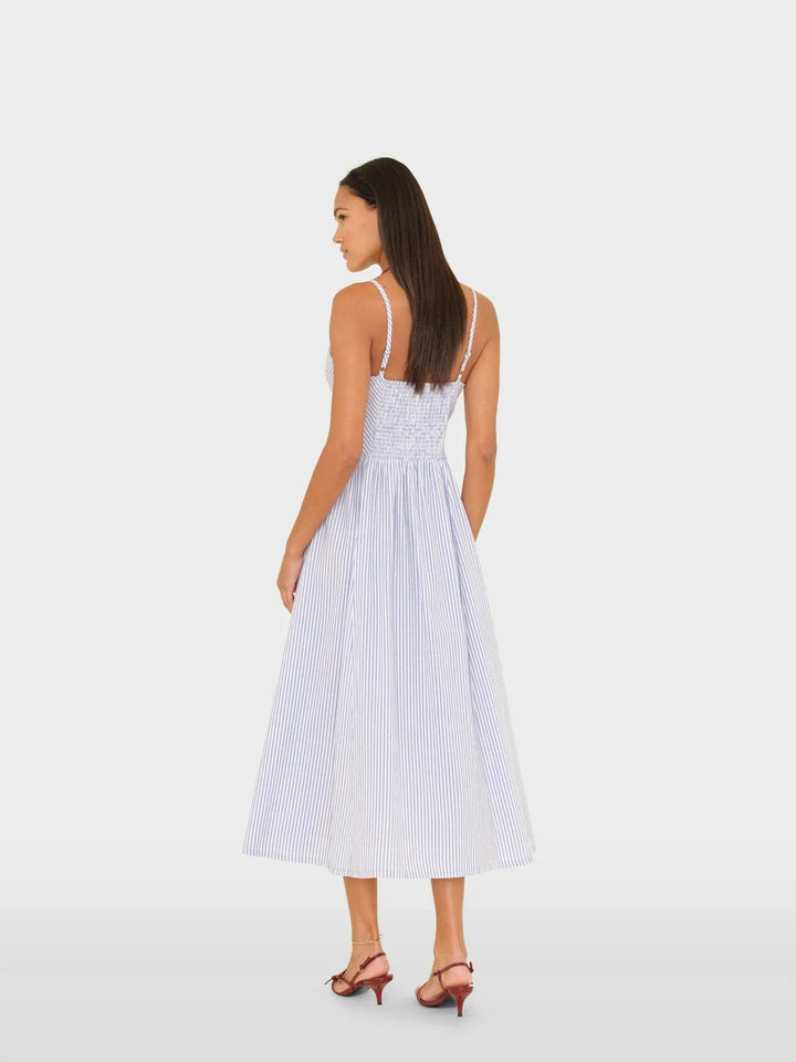 XiRENA - Bardot Dress in Blue Aggie Dress