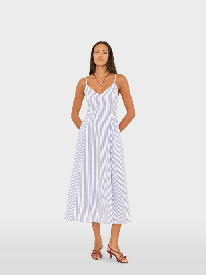 XiRENA - Bardot Dress in Blue Aggie Dress