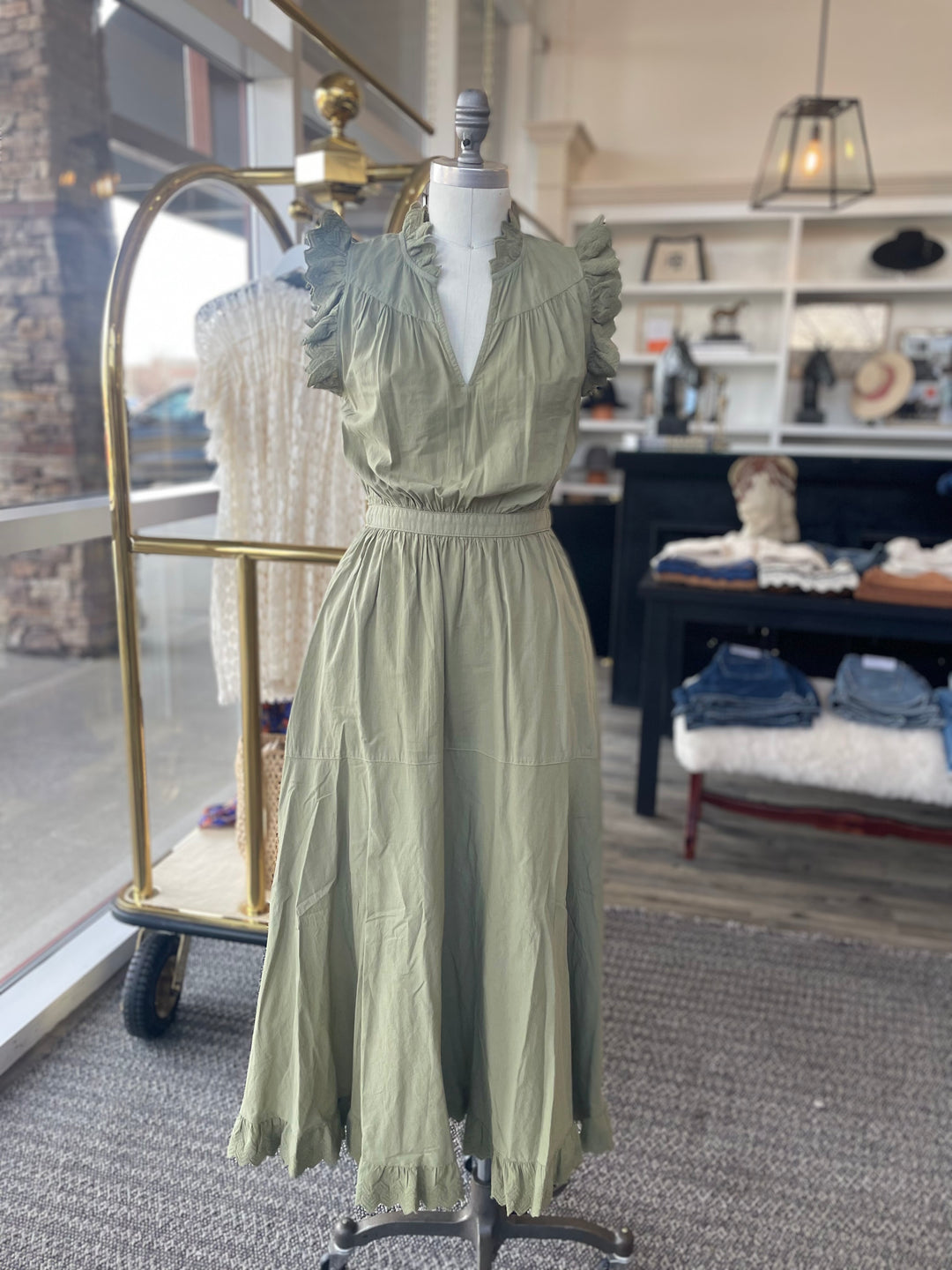 XIRENA - Britta Dress in Dark Seagrass Dresses