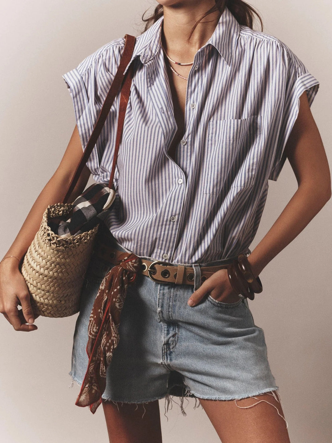 XiRENA - Lexi Shirt in Blue Aggie Tops