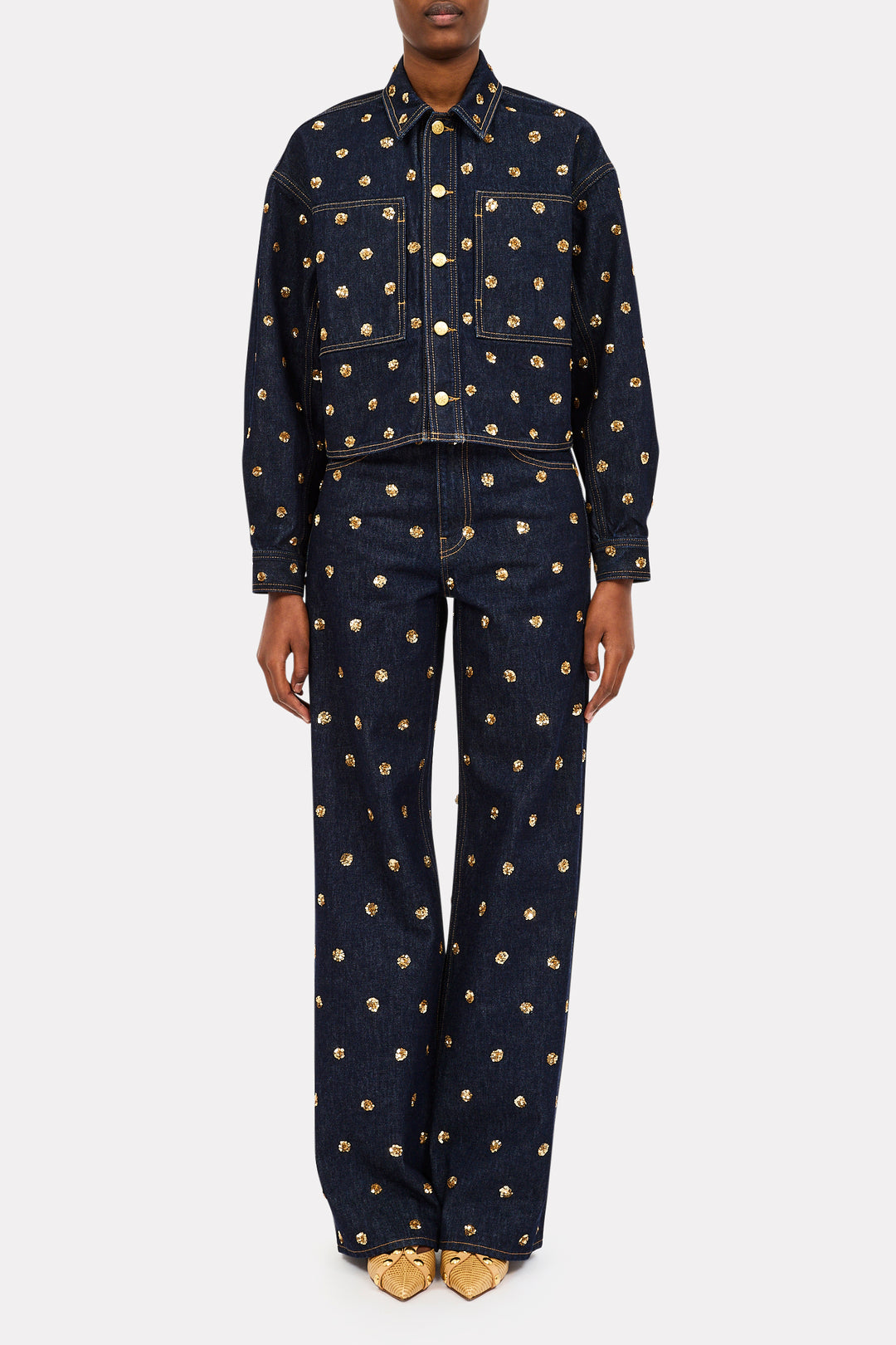 The Willow Embellished Wide Leg Jean