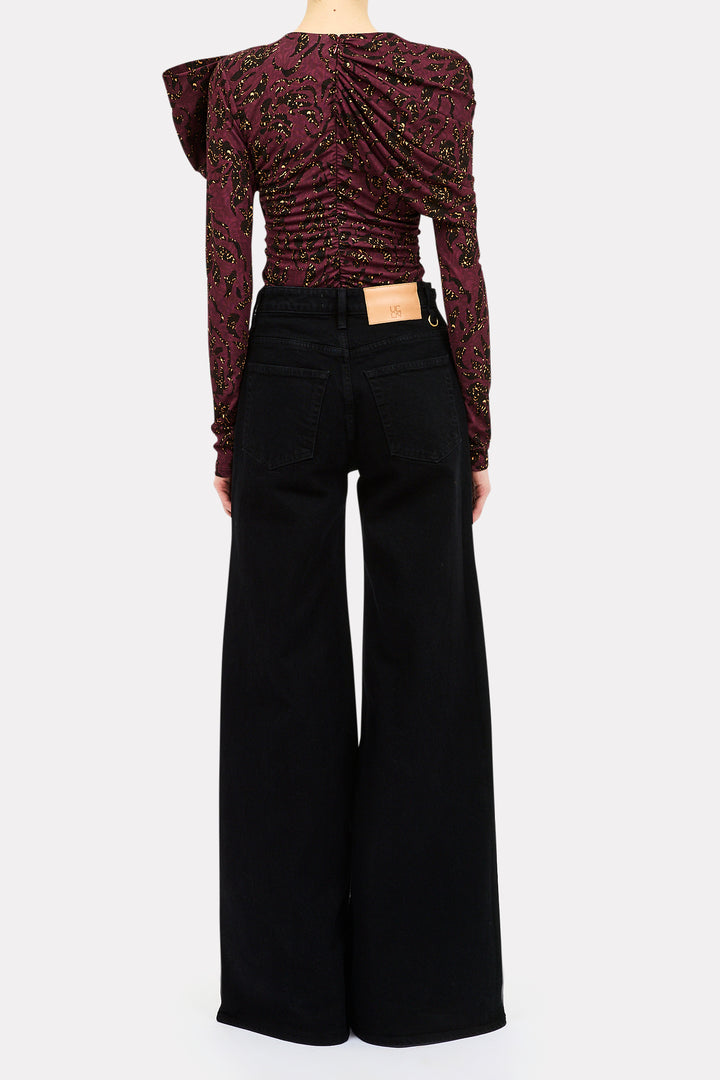ULLA JOHNSON - Neema Draped Jersey Top CUT AND SEW