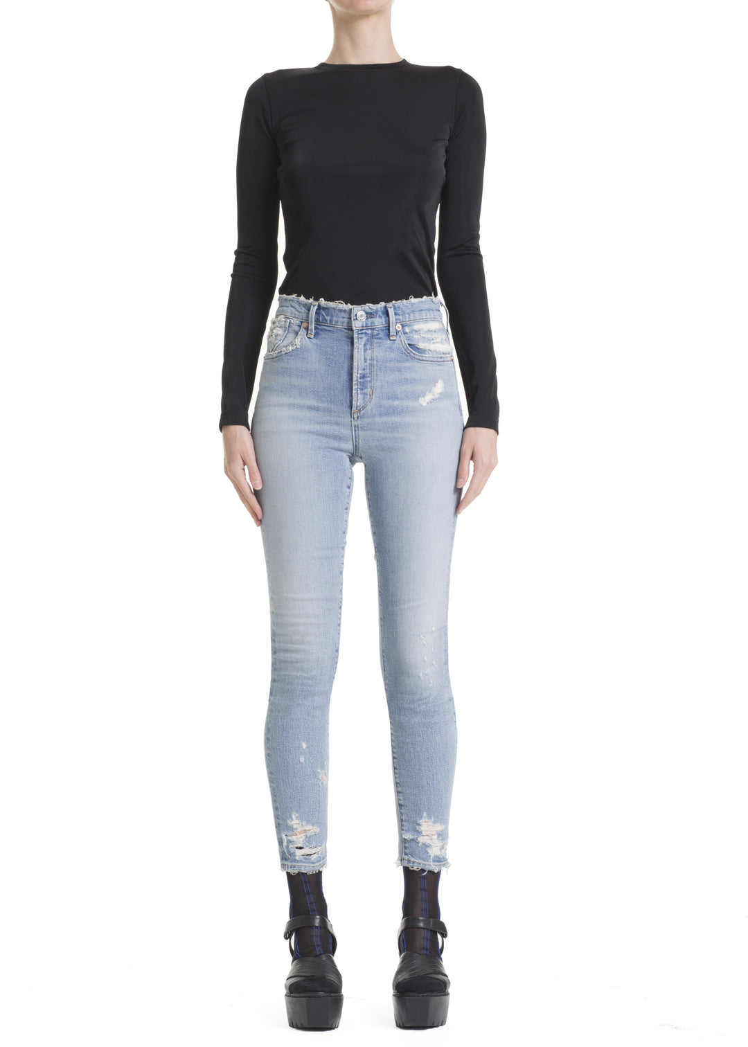 AGOLDE Sophie Crop High Rise Skinny in Vertigo – Blond Genius