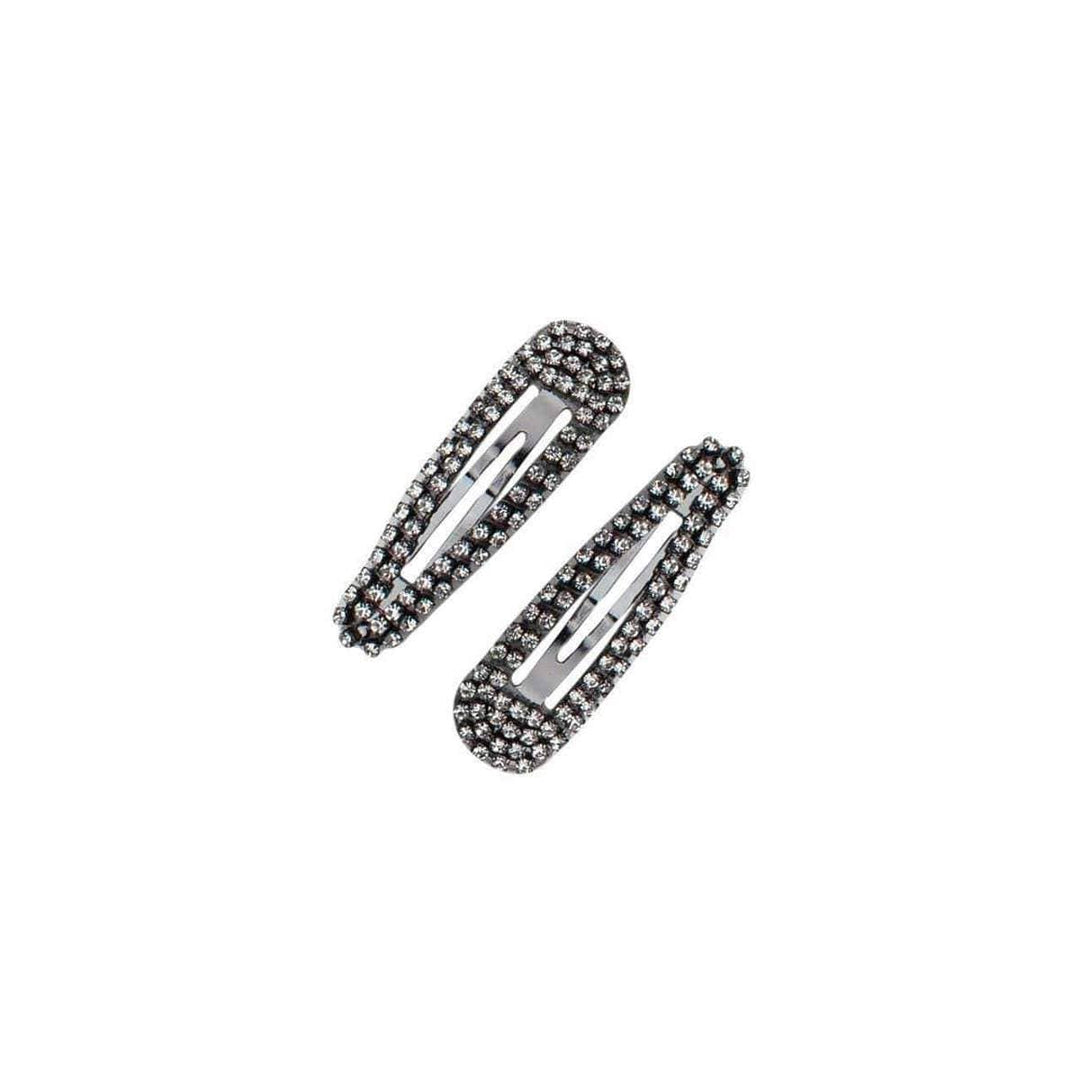 Kitsch - Rhinestone Mini Snap Clips in Hematite