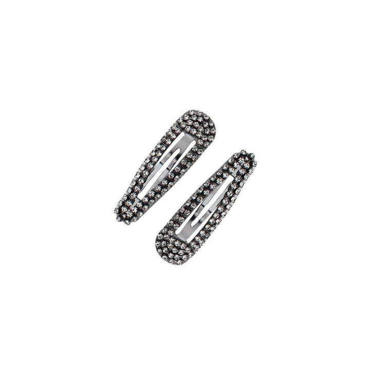 Kitsch - Rhinestone Mini Snap Clips in Hematite