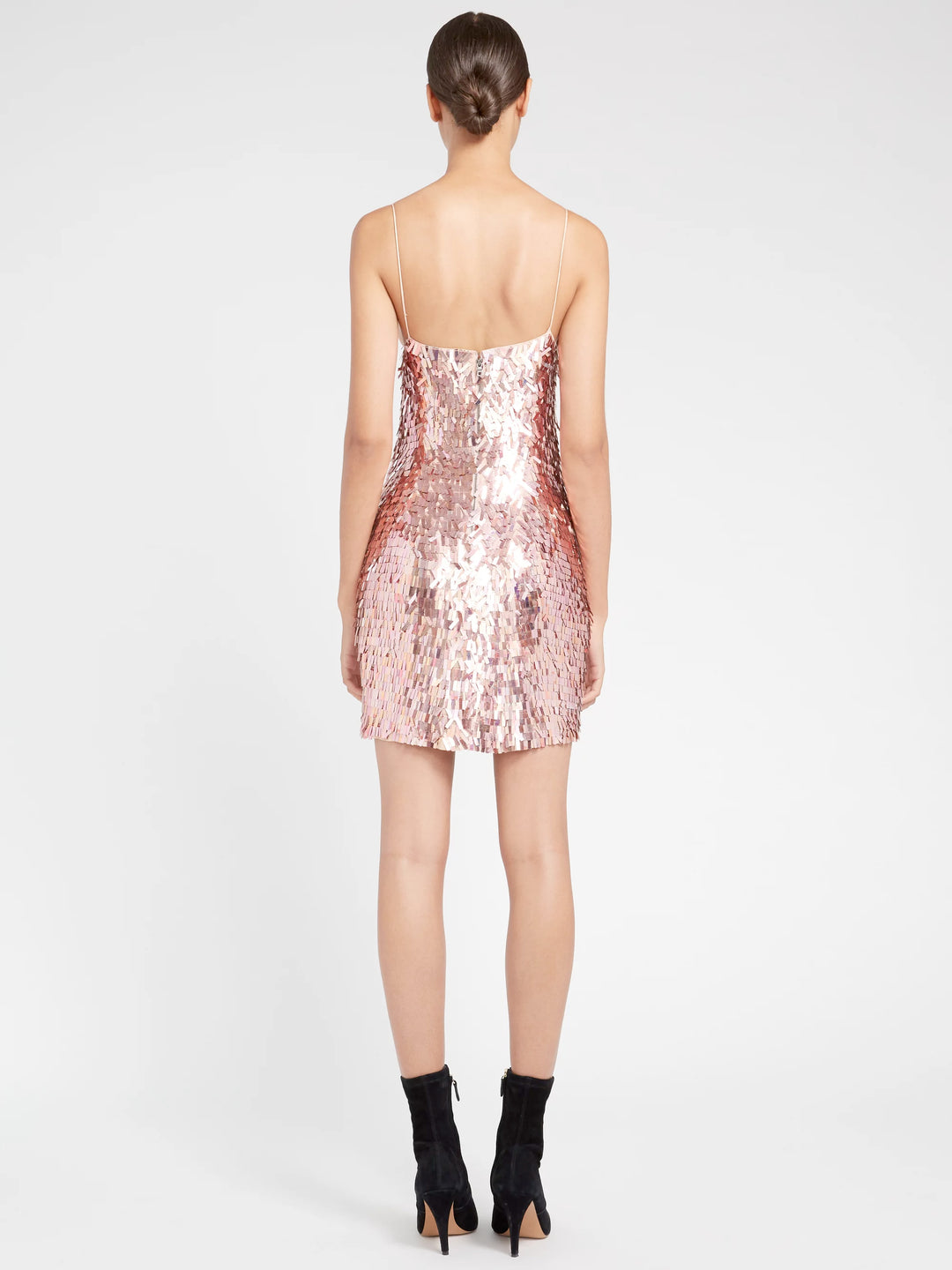 Alice + Olivia - Contessa Embellished V Neck Dress in Iridescent Pink