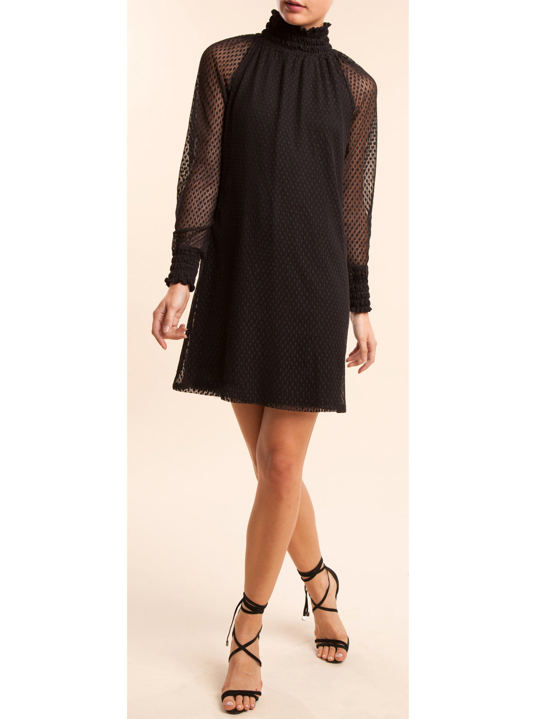 Ella Moss Ella Moss - Dot Mesh Dress Black at Blond Genius