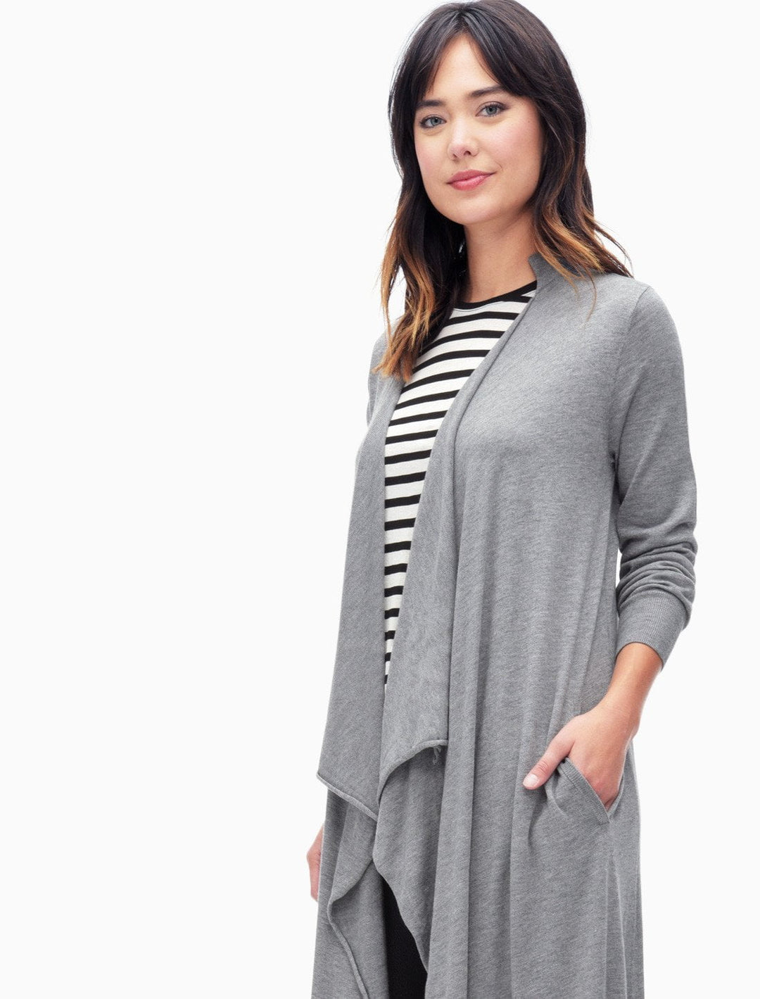Splendid Splendid - Long Duster Cardi Heather Cinder at Blond Genius - 3