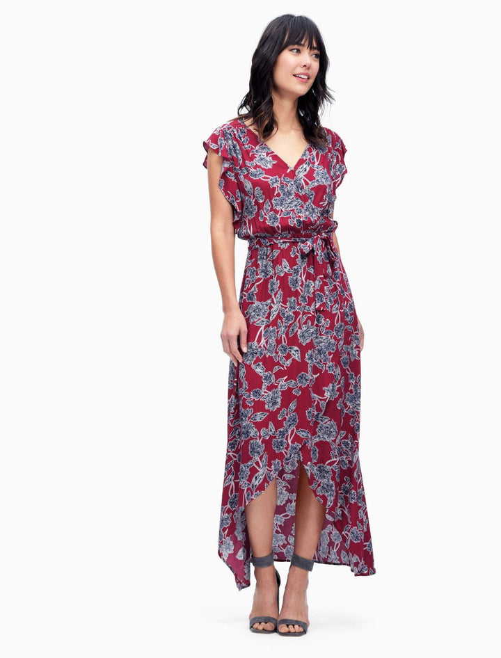 Splendid Splendid - Wrap Dress Style Beet Red at Blond Genius - 3